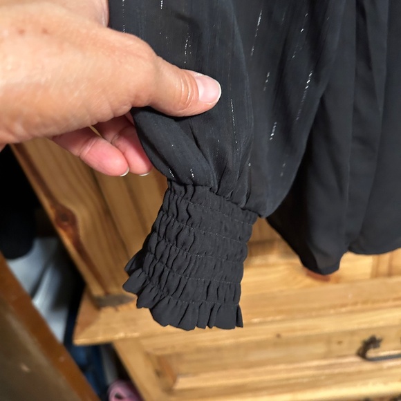 Torrid Black Sheer and SequinLong Sleeve Blouse - Picture 6 of 8